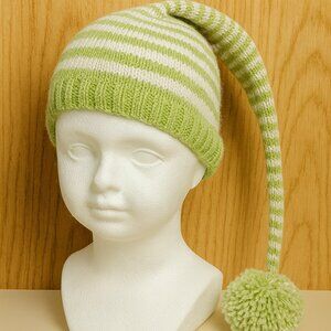 Alpaca Jester cap striped Green New